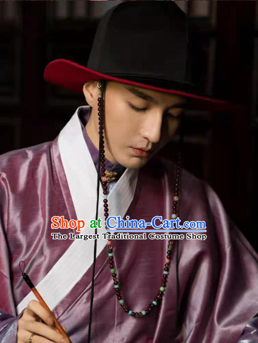 Chinese Traditional Ming Dynasty Noble Chide Hat Ancient Scholar Headwear
