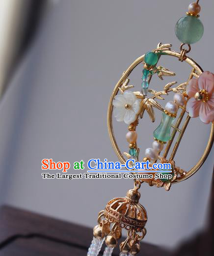 Chinese Traditional Cheongsam Beads Tassel Pendant Ancient Qing Dynasty Imperial Concubine Brooch