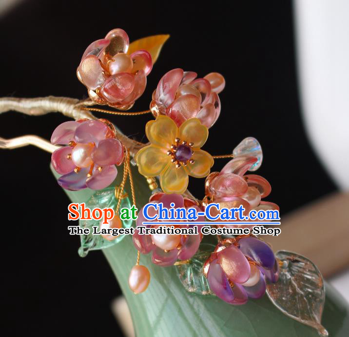 China Ancient Palace Princess Hairpin Traditional Song Dynasty Young Lady Plum Blossom Hair Stick