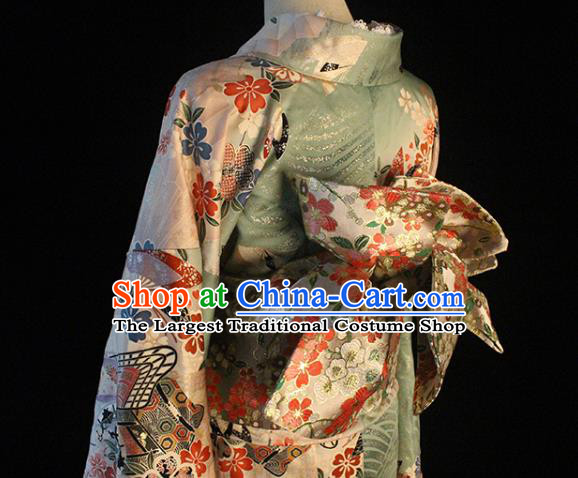 Japanese Pink Brocade Belt Japan Traditional Yukata Waistband Kimono Accessories