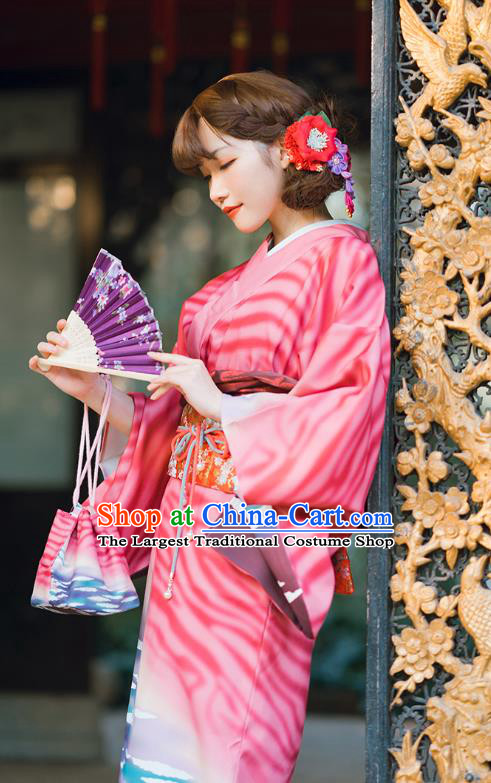 Asian Japan Bride Red Homongi Kimono Japanese Traditional Wedding Costumes