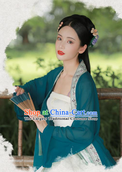 China Ancient Young Beauty Hanfu Dress Clothing Song Dynasty Noble Lady Historical Costumes