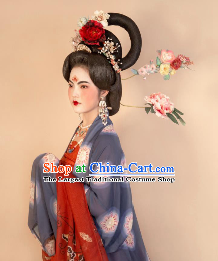 China Ancient Court Woman Hanfu Dress Costumes Traditional Tang Dynasty Imperial Concubine Historical Clothing