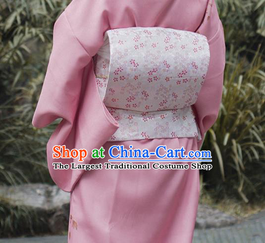 Japanese Kimono Accessories Pink Brocade Belt Japan Traditional Yukata Waistband