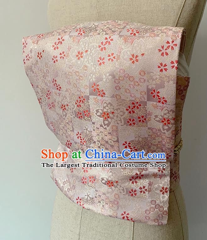 Japanese Kimono Accessories Pink Brocade Belt Japan Traditional Yukata Waistband