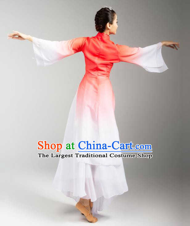 Chinese Traditional Stage Performance Costumes Classical Dance Embroidered Outfits Umbrella Dance Red Dress