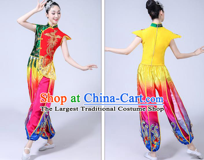 China Folk Dance Clothing Drum Dance Costume Yangko Dance Group Dance Uniforms