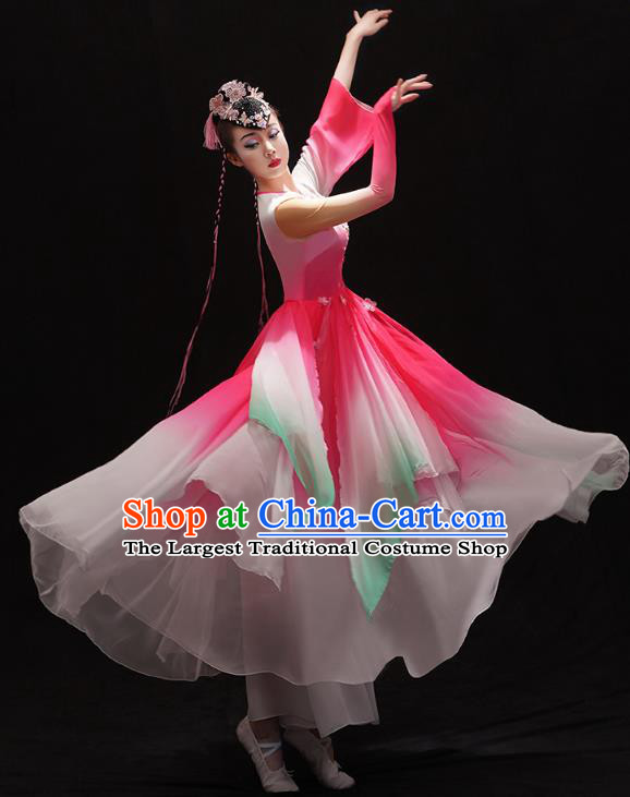 Chinese Traditional Jiangnan Umbrella Dance Dress Female Solo Dance Pink Outfits Classical Dance Clothing