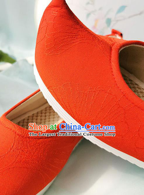 China Classical Red Cloth Shoes Traditional Ming Dynasty Wedding Shoes Ancient Bride Hanfu Shoes