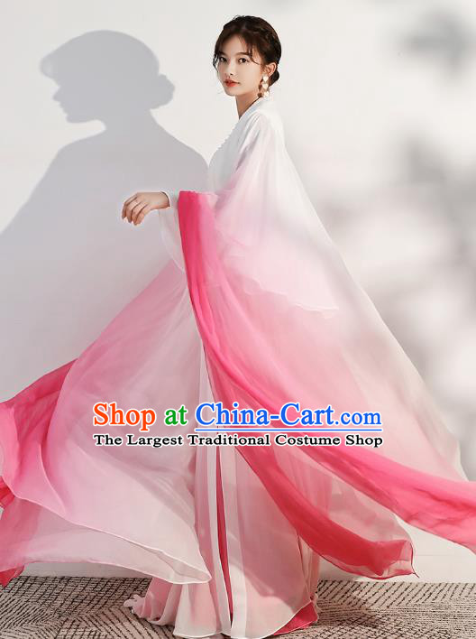 China Catwalks Clothing Solo Performance White Full Dress Woman Classical Dance Costume