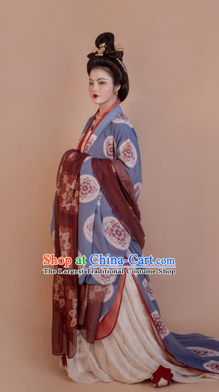 China Ancient Tang Dynasty Imperial Concubine Historical Costumes Traditional Hanfu Dress Clothing