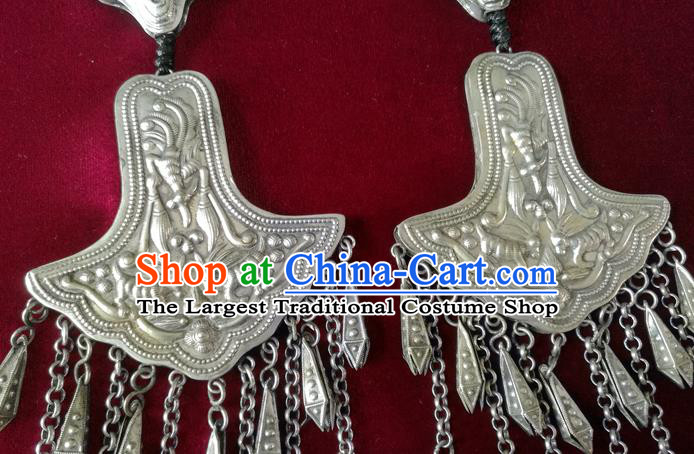 China Traditional Cheongsam Wedding Ear Accessories Ethnic Woman Silver Bells Tassel Earrings