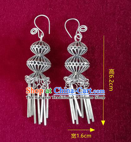 China National Ethnic Silver Gourd Earrings Traditional Cheongsam Ear Accessories