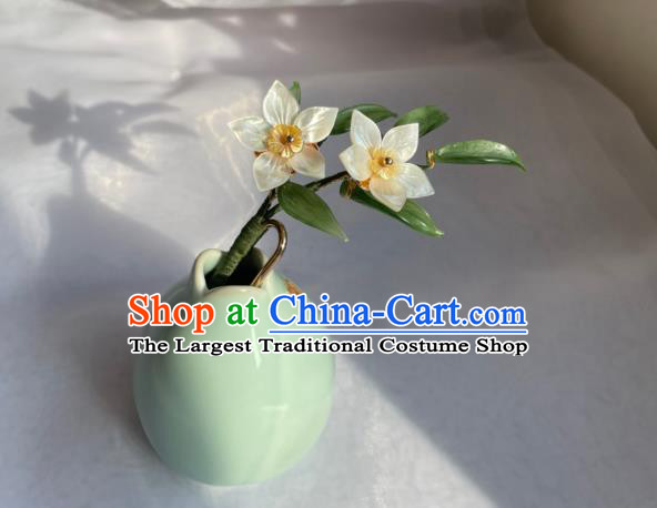 Chinese Traditional Hanfu Hair Accessories Ancient Princess Shell Daffodil Hairpin