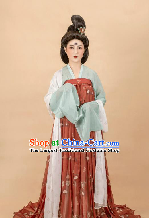 China Traditional Tang Dynasty Court Beauty Historical Costumes Ancient Princess Consort Hanfu Dress Clothing