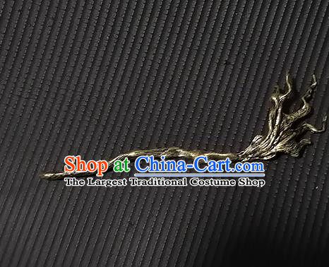 Chinese Ancient Swordsman Golden Hairpin Handmade Traditional Han Dynasty Prince Hair Stick