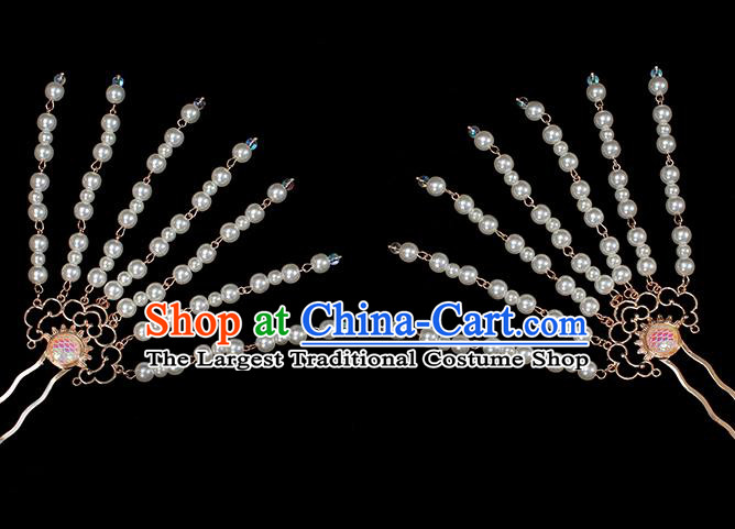 Chinese Traditional Hanfu Tassel Hair Stick Ancient Princess Scale Hairpin