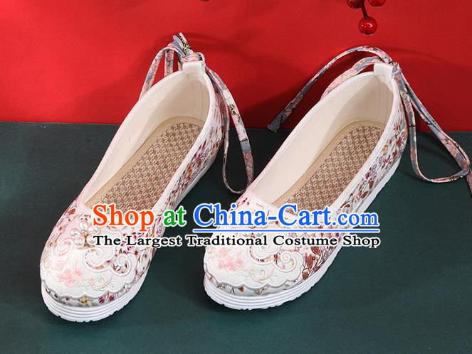 Chinese National Woman Shoes Traditional Folk Dance Shoes Classical White Cloth Shoes