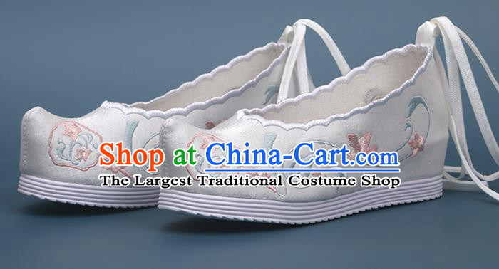 Chinese Traditional Hanfu Shoes Classical Dance Satin Shoes National Embroidery Palace Fan Shoes