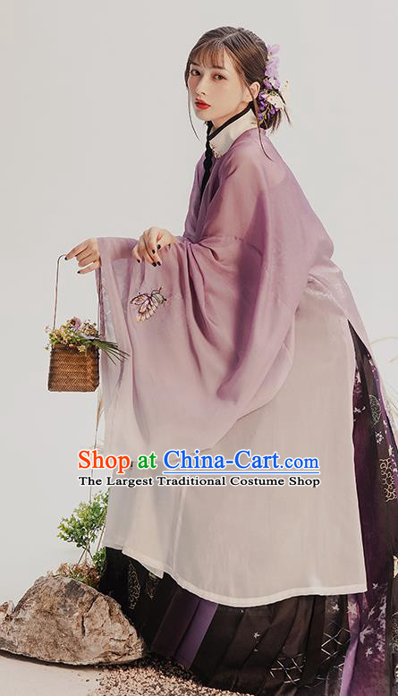 China Traditional Ming Dynasty Nobility Lady Historical Costumes Ancient Patrician Beauty Hanfu Dress Full Set