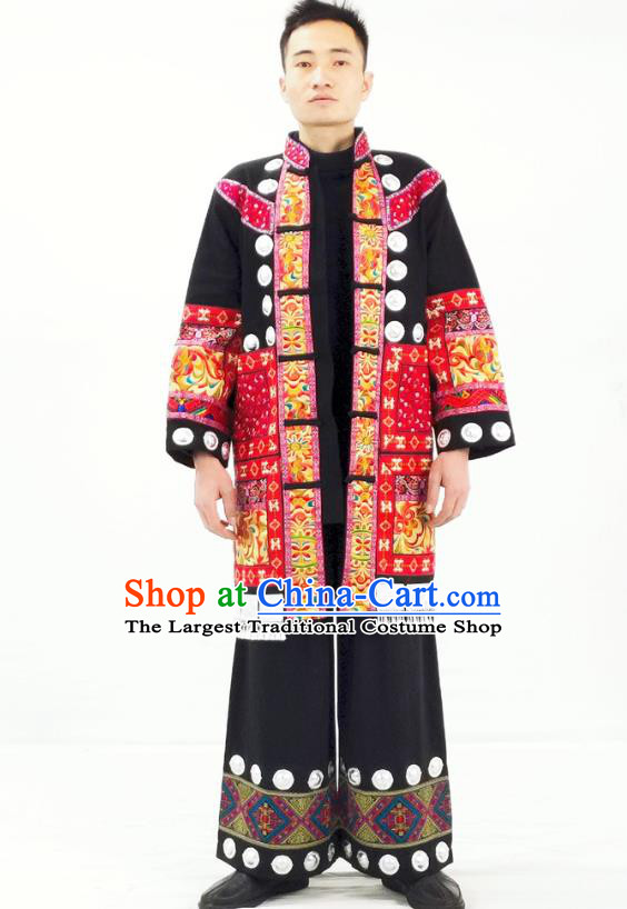 China Traditional Yi Nationality Festival Performance Garment Costumes Dong Folk Dance Clothing