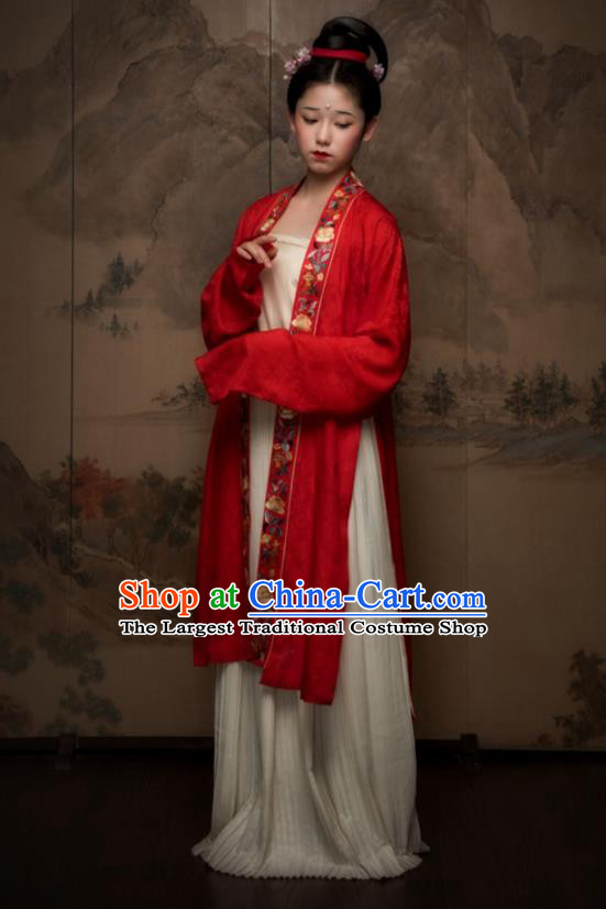 China Song Dynasty Noble Lady Hanfu Dress Garments Ancient Palace Princess Historical Clothing and Headwear