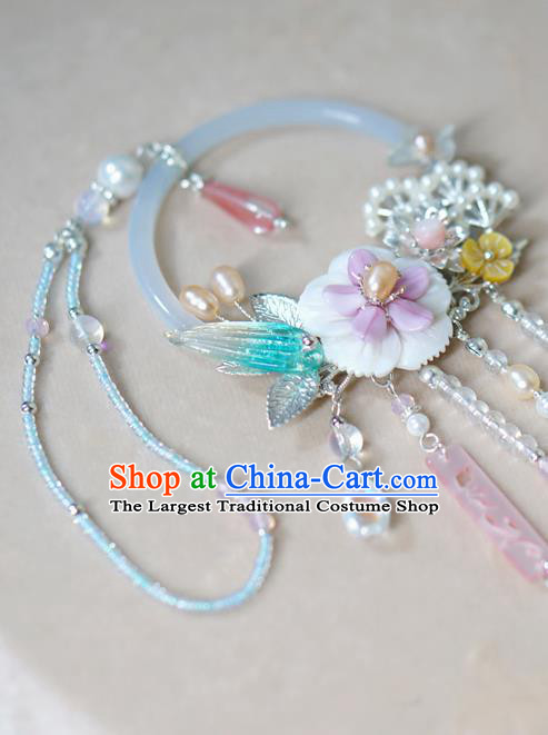 China Traditional Hanfu Beads Tassel Waist Accessories Ancient Ming Dynasty Princess Belt Jade Pendant