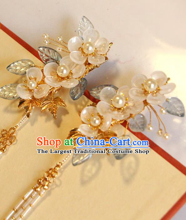 China Traditional Hanfu Hair Accessories Ancient Young Beauty Plum Tassel Hair Stick