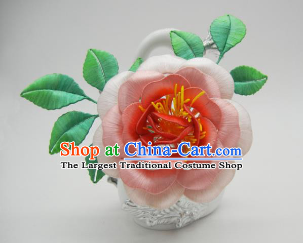 China Traditional Hanfu Hair Accessories Song Dynasty Light Pink Peony Hair Stick Ancient Court Lady Hairpin