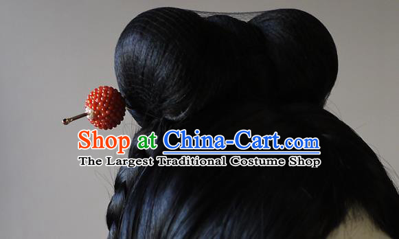 Chinese Ancient Court Woman Hairpin Hair Accessories Traditional Qing Dynasty Imperial Concubine Agate Beads Hair Stick