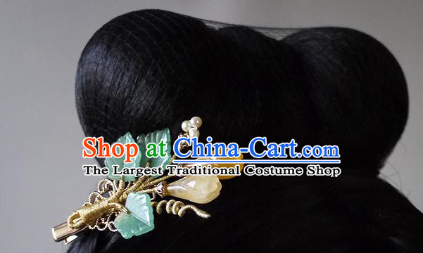 Chinese Ancient Palace Princess Hairpin Hair Accessories Traditional Ming Dynasty Topaz Mangnolia Hair Claw