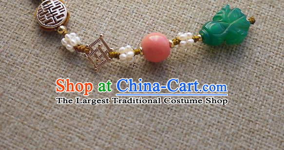 China Traditional Cheongsam Jade Accessories Ancient Qing Dynasty Brooch Pendant