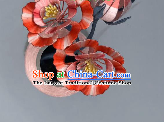 China Handmade Silk Peony Flowers Hairpin Traditional Hanfu Hair Accessories Ancient Song Dynasty Court Princess Hair Stick