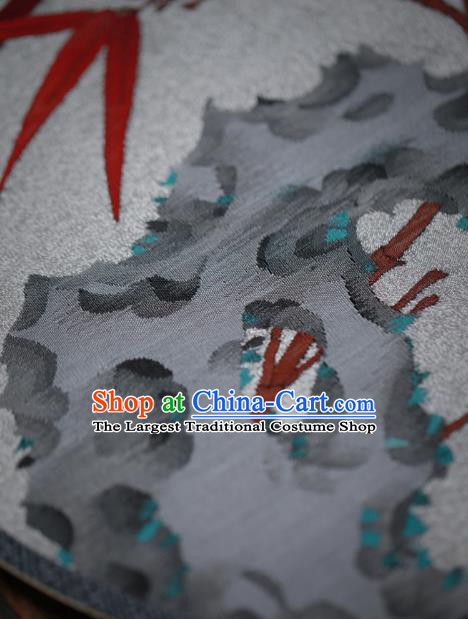 Chinese Handmade Kesi Bamboo Leaf Pattern Silk Fan Traditional Palace Fan Ancient Princess Hanfu Fans
