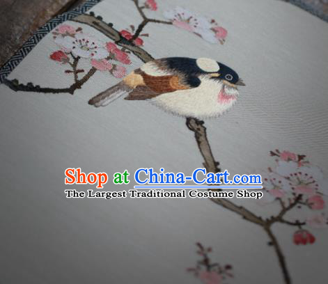 Chinese Ancient Song Dynasty Princess Hanfu Fans Handmade Kesi Apricot Blossom Pattern Silk Fan Traditional Palace Fan