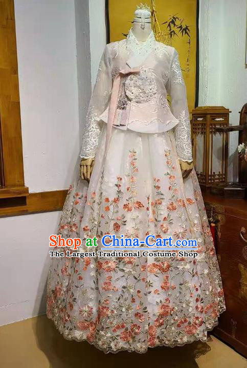 Korean Traditional Fashion Asian Korea Wedding Hanbok Clothing Bride Embroidered Dress Garments