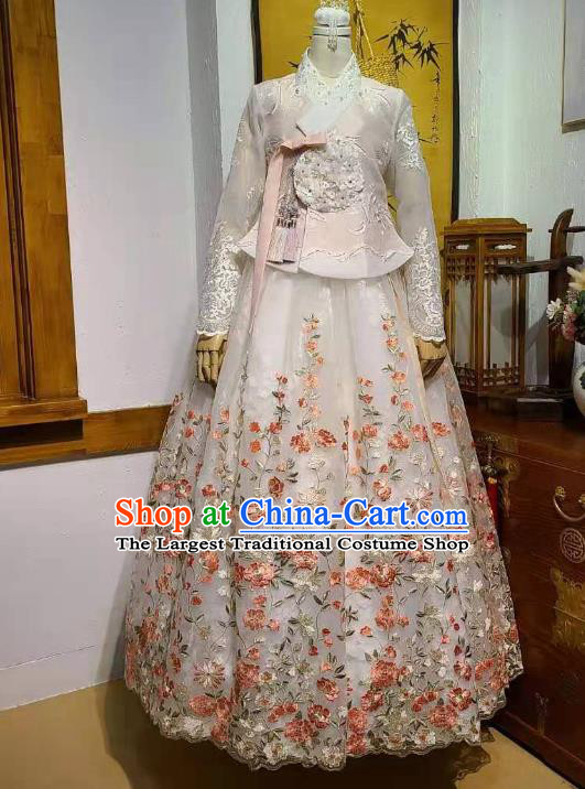 Korean Traditional Fashion Asian Korea Wedding Hanbok Clothing Bride Embroidered Dress Garments