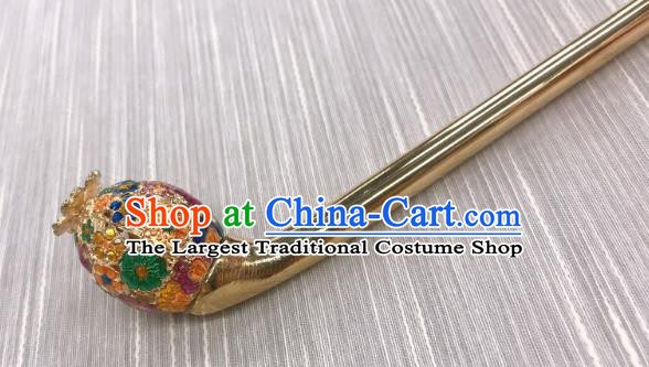 Korea Traditional Wedding Hair Accessories Folk Dance Golden Hair Stick Korean Court Hanbok Gems Hairpin