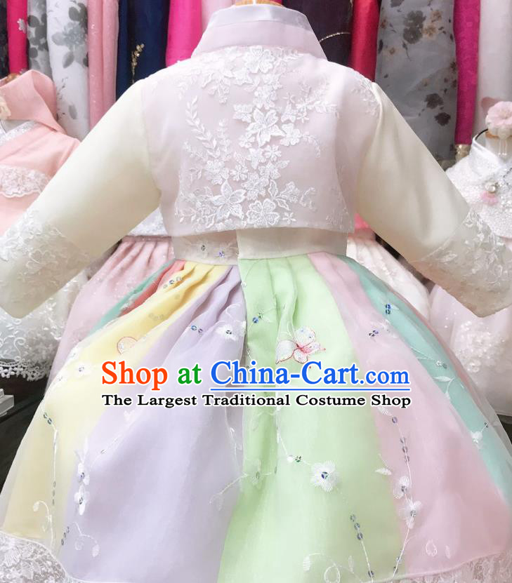 Asian Korean Girl Pink Blouse and Dress Children Princess Garments Fashion Korea Traditional Birthday Hanbok Clothing