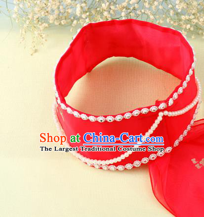 Korea Bride Headwear Korean Court Princess Headdress Traditional Wedding Hanbok Red Hat