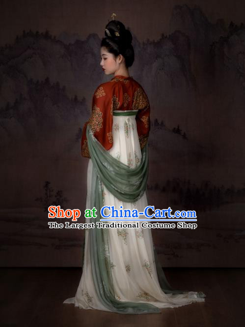 China Ancient Tang Dynasty Court Princess Hanfu Dress Historical Garments Clothing for Women