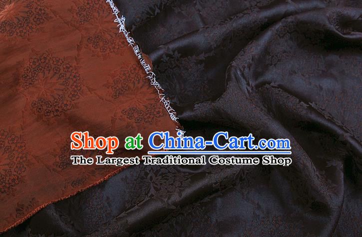 China Traditional Cheongsam Silk Fabric Classical Pattern Brown Gambiered Guangdong Gauze Cloth