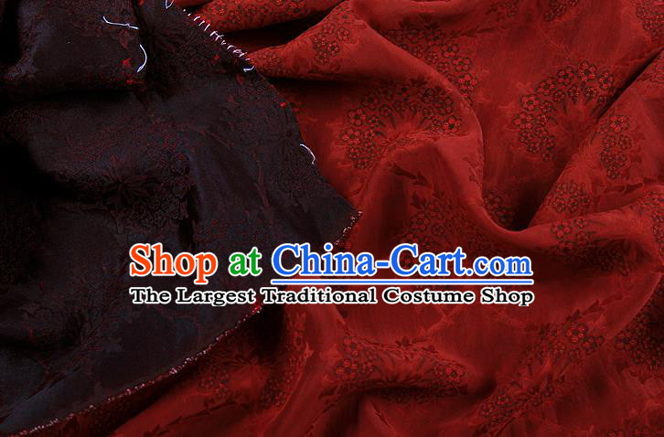 China Traditional Flowers Pattern Silk Fabric Classical Cheongsam Red Gambiered Guangdong Gauze