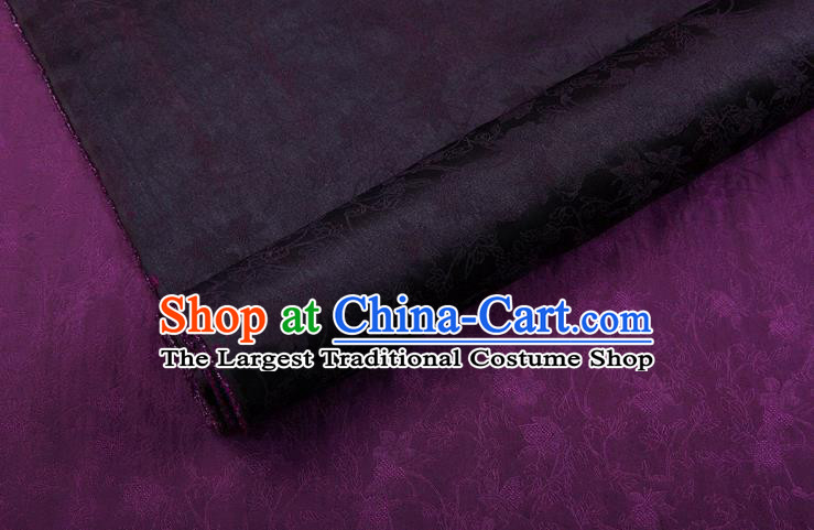 China Traditional Jacquard Drapery Classical Cheongsam Gambiered Guangdong Gauze Purple Silk Fabric