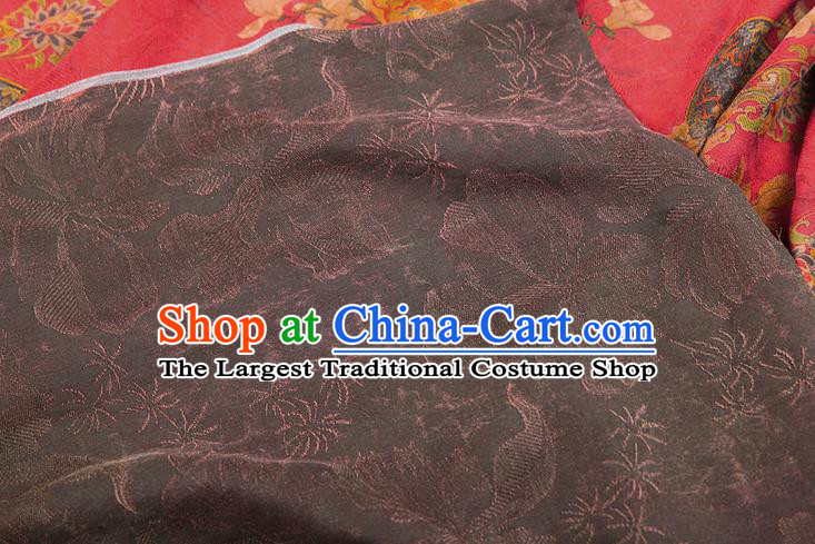 China Classical Wedding Dress Red Brocade Traditional Peony Pattern Gambiered Guangdong Gauze Silk Fabric