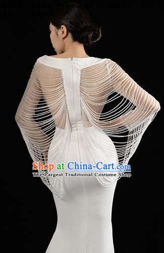 Top Grade Stage Performance Costume Annual Meeting Compere Black Fishtail Full Dress Catwalks Trailing Dress