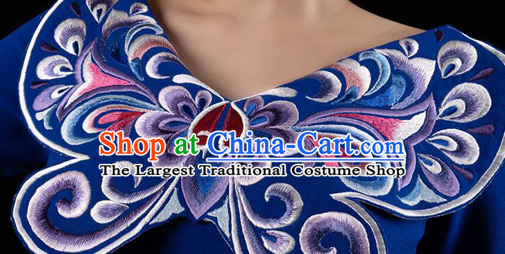 Chinese Stage Show Royalblue Fishtail Dress Catwalks Embroidered Costume