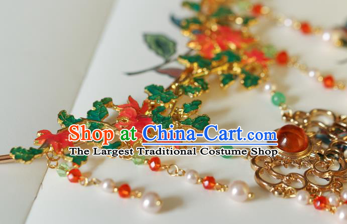 Chinese Traditional Hanfu Necklace Accessories Ancient Palace Lady Pearls Tassel Necklet