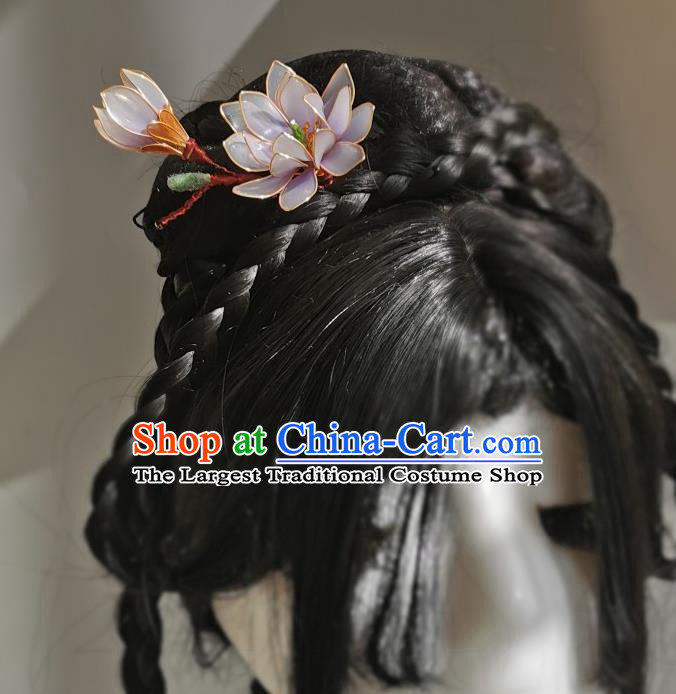 China Traditional Hanfu Hairpin Handmade Ancient Palace Lady Lilac Mangnolia Hair Stick