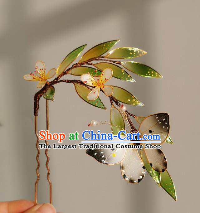 China Traditional Hanfu Butterfly Hairpin Handmade Ancient Princess Hair Stick